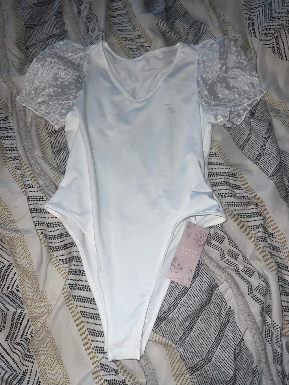 Brand new Emery Rose bodysuit. White. Large.